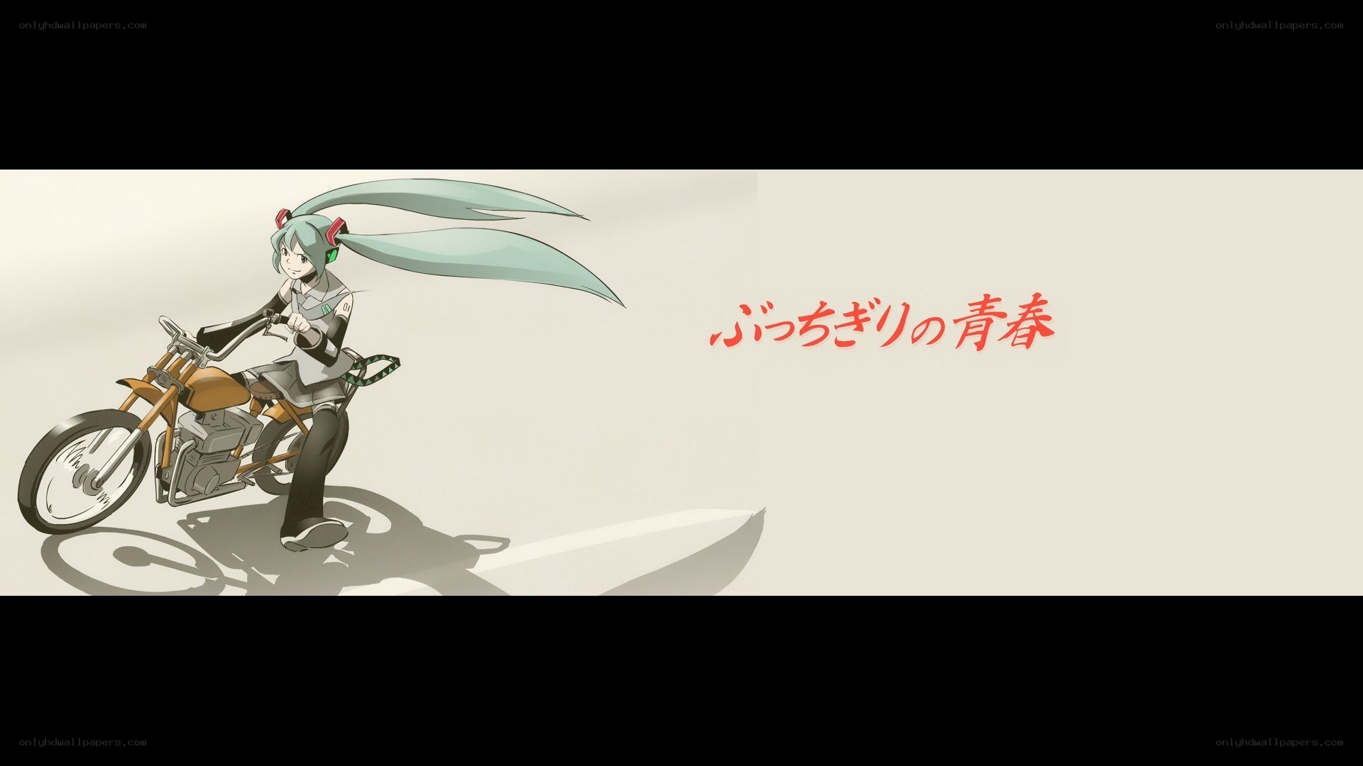 Miku on a motorcycle