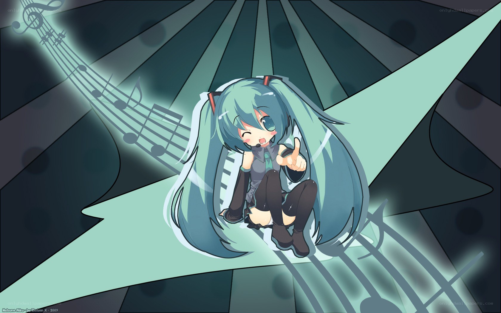 Miku on a musical stage