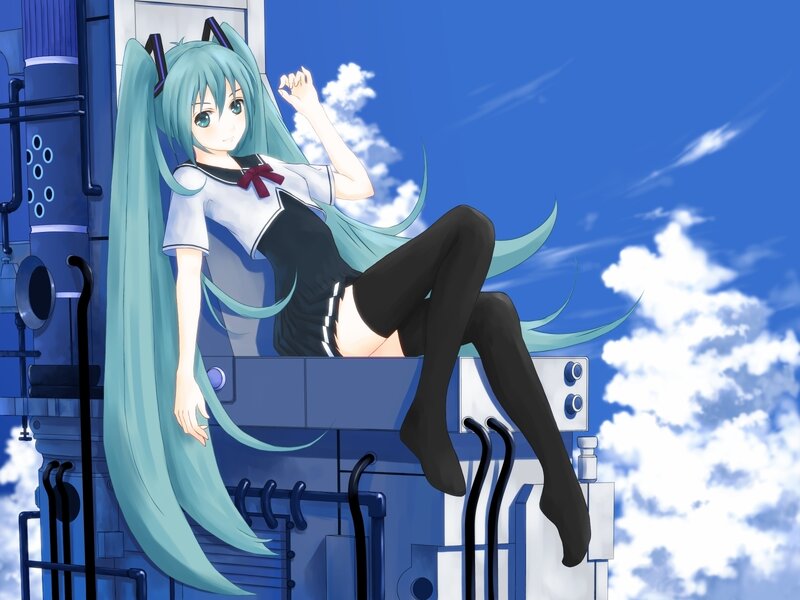 Miku on a platform
