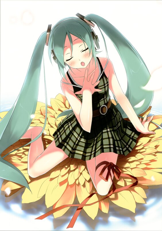 Miku on a sunflower