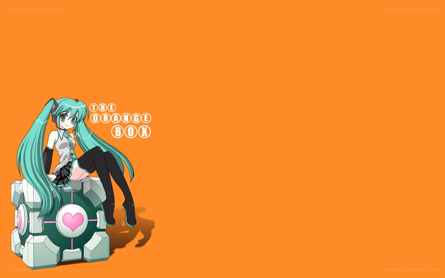 Miku on an orange box