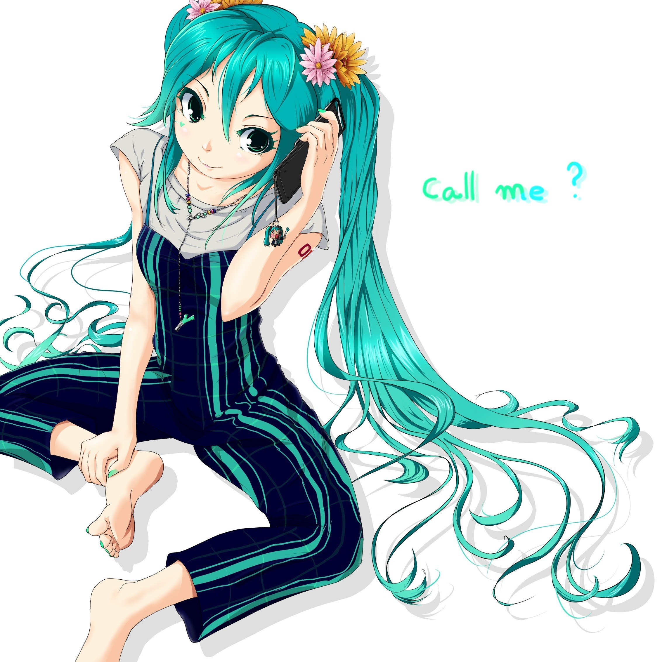 Miku on the phone