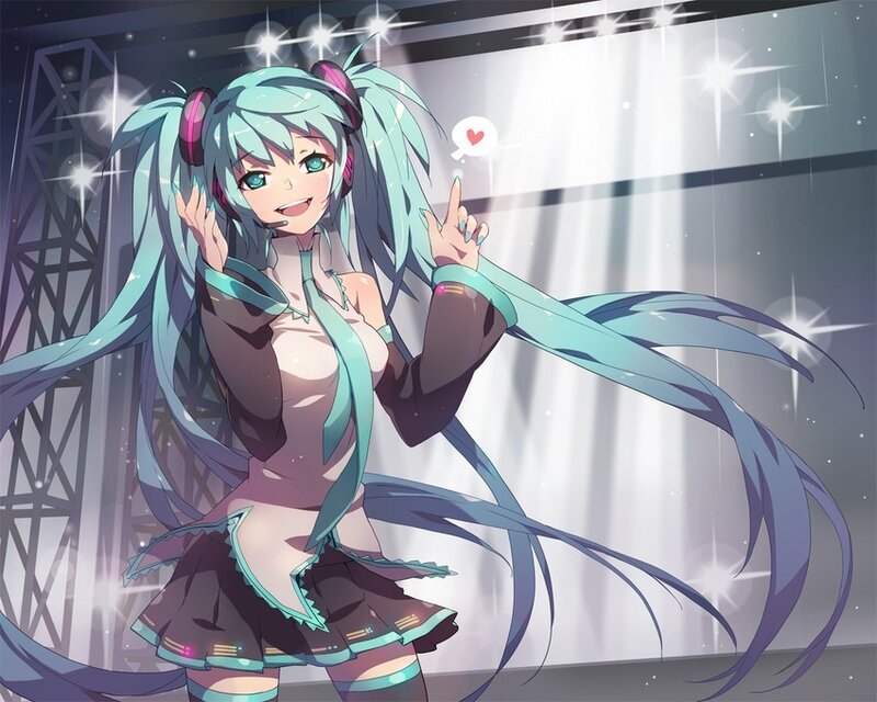 Miku performing on stage