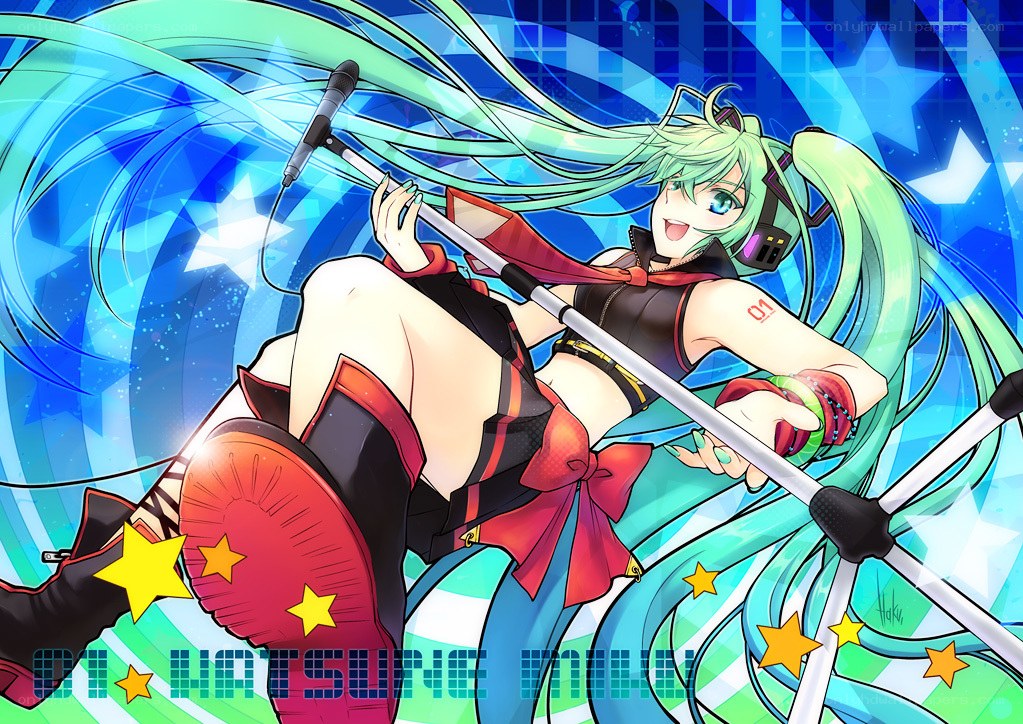 Miku performing on stage