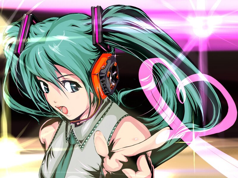Miku performing on stage