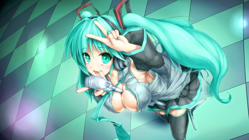 Miku performing on stage