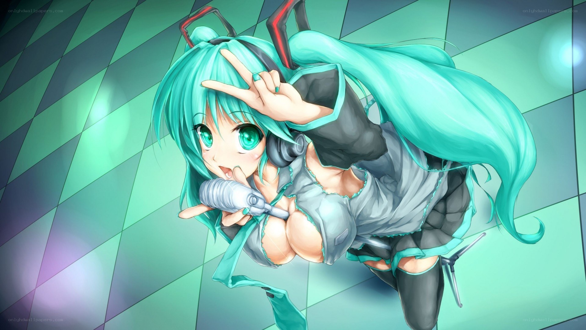 Miku performing on stage