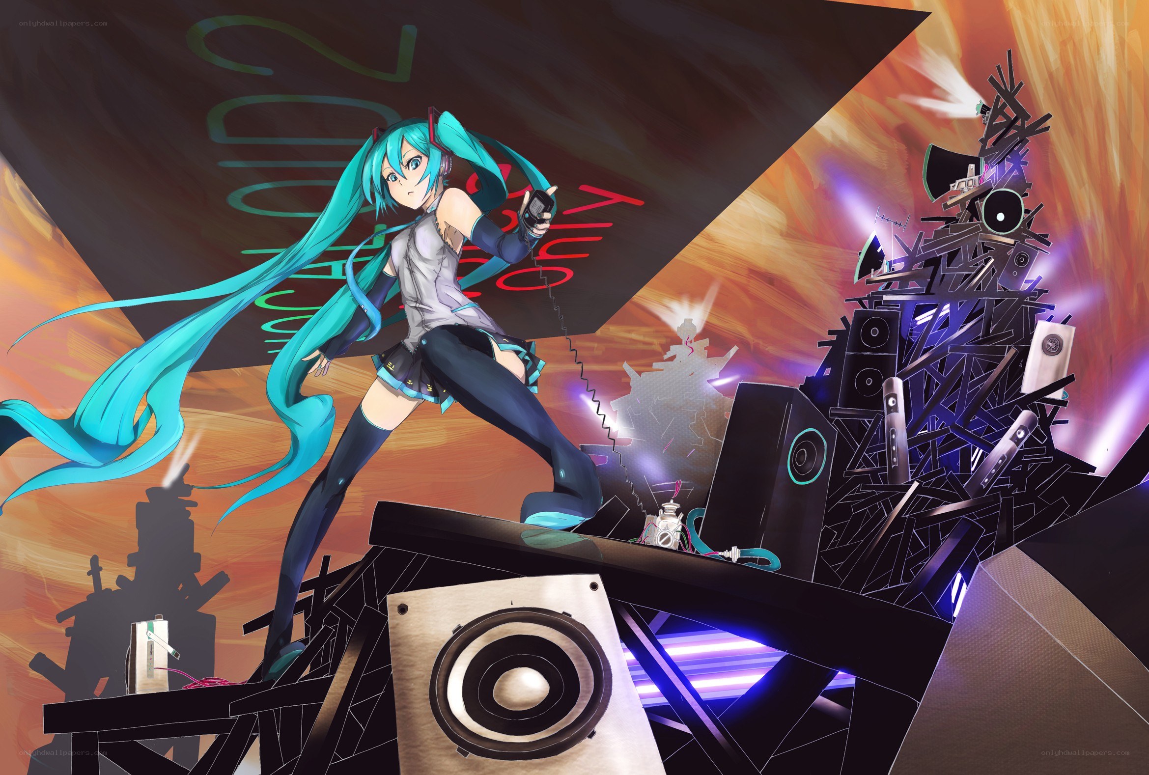 Miku performing on stage