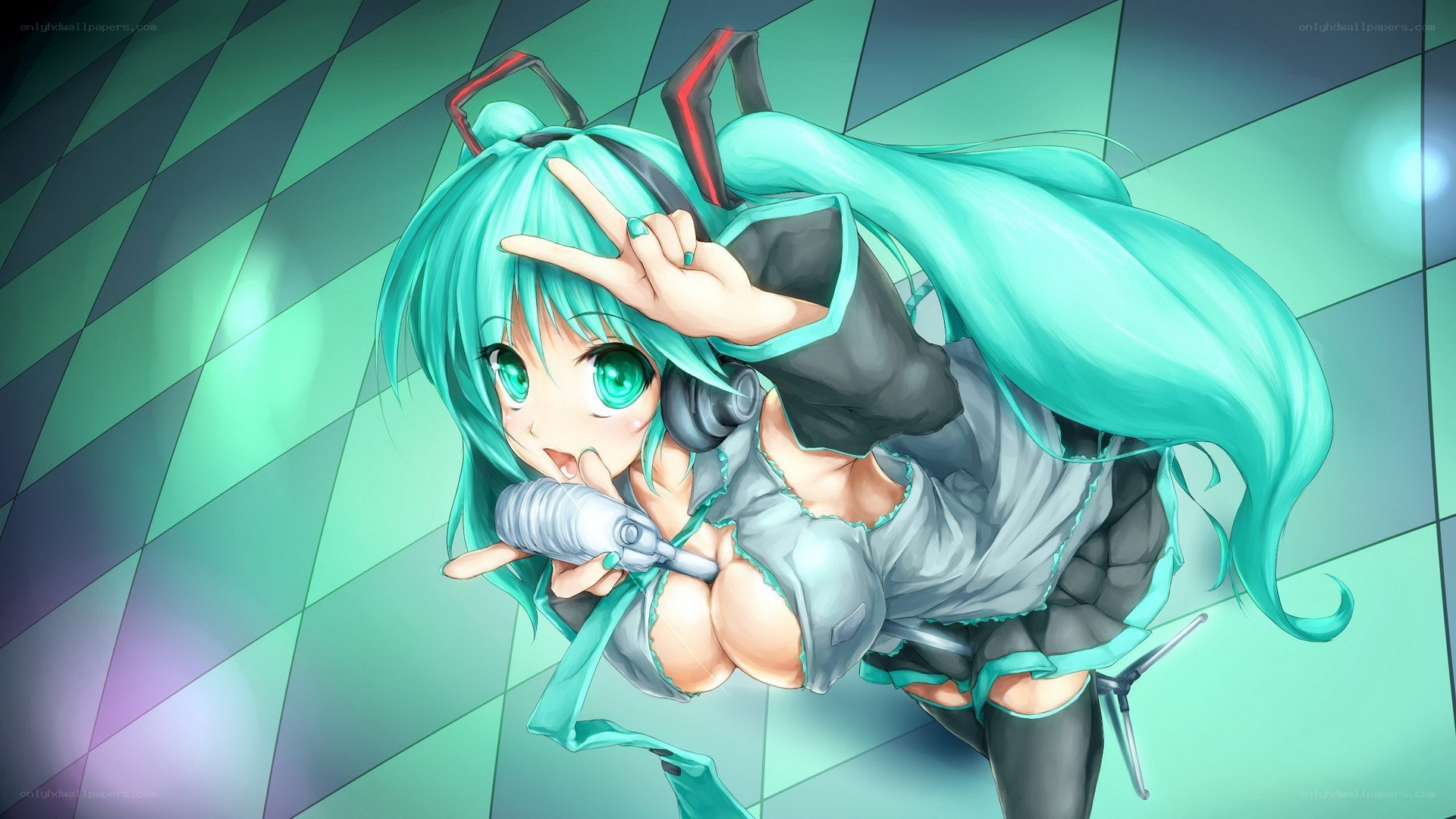 Miku performing on stage