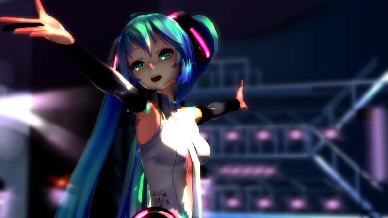 Miku performing on stage