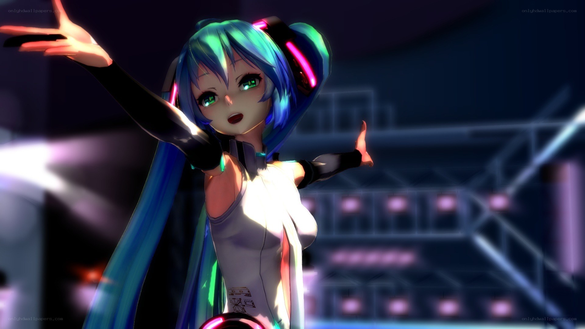 Miku performing on stage