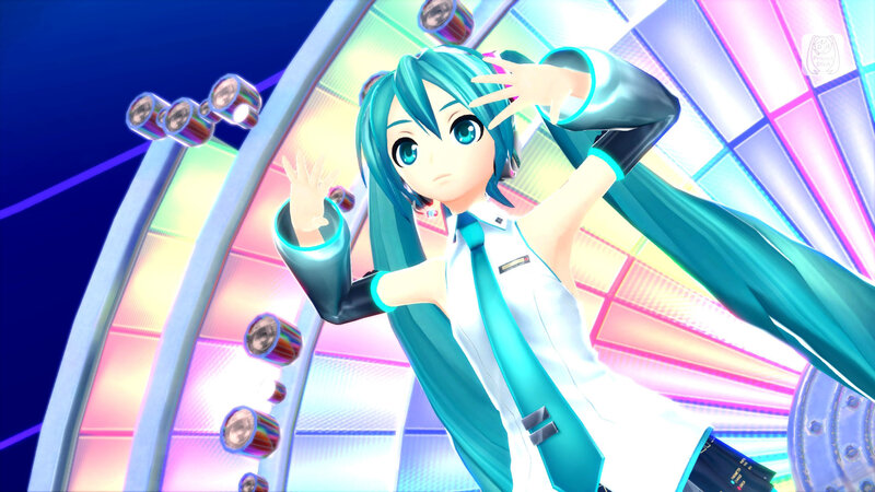 Miku performing on stage