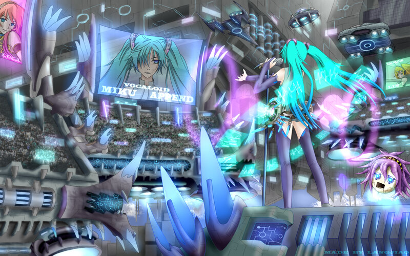 Miku Performing on Stage — Cyan