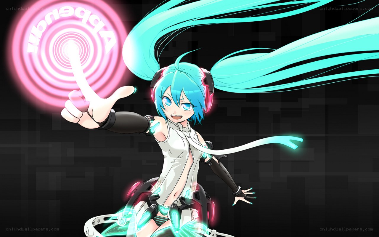 Miku performing with energy