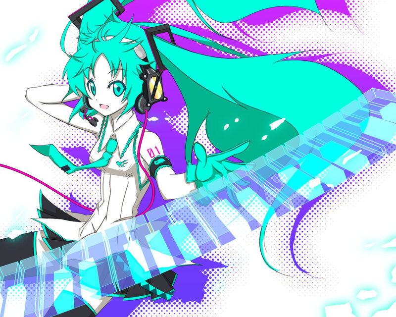 Miku performing with energy
