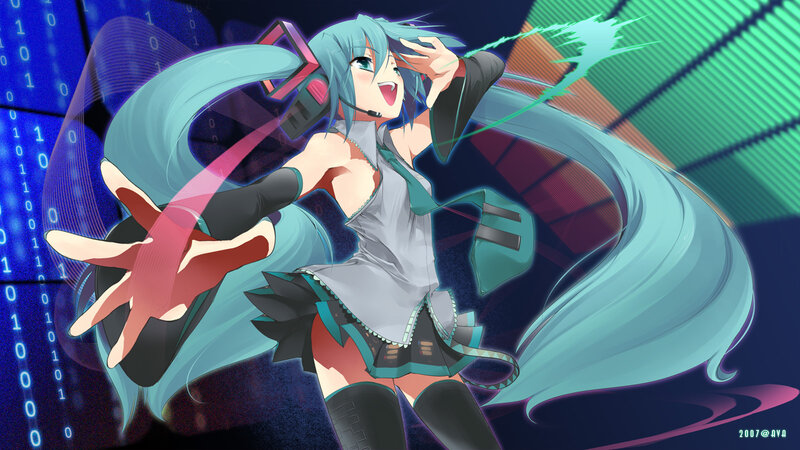Miku performing with energy
