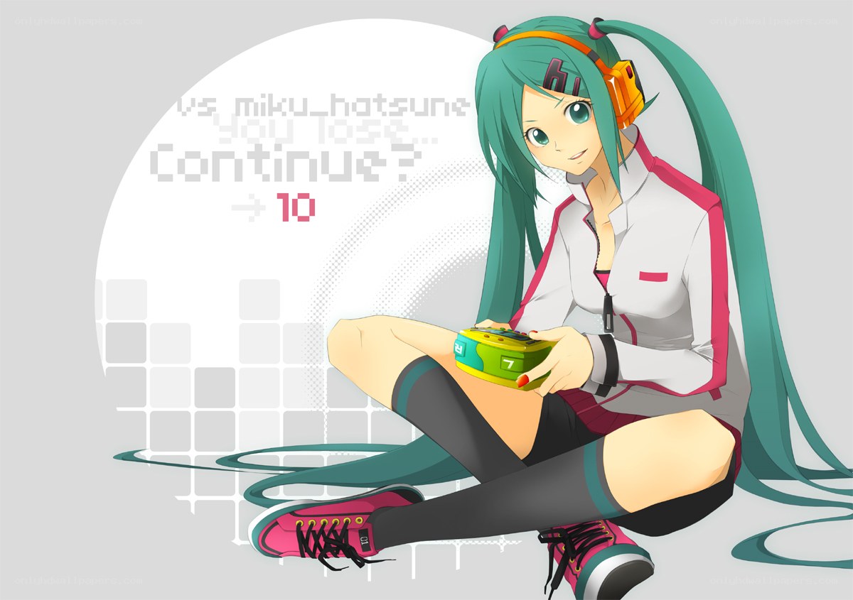 Miku playing video game