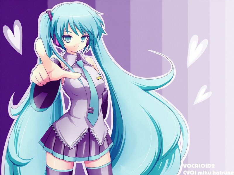 Miku pointing at viewer