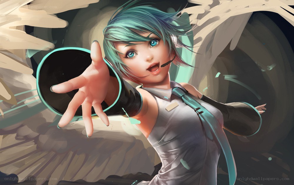 Miku reaching forward