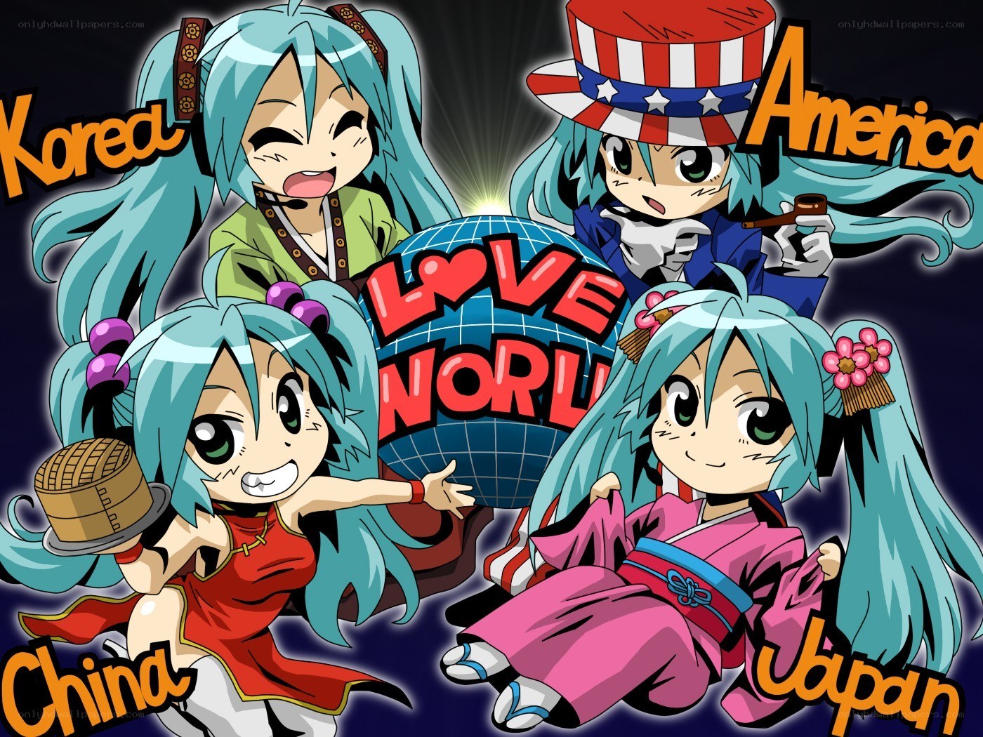 Miku representing countries