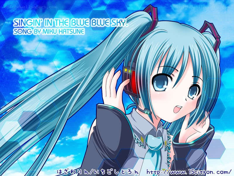 Miku singing in blue sky