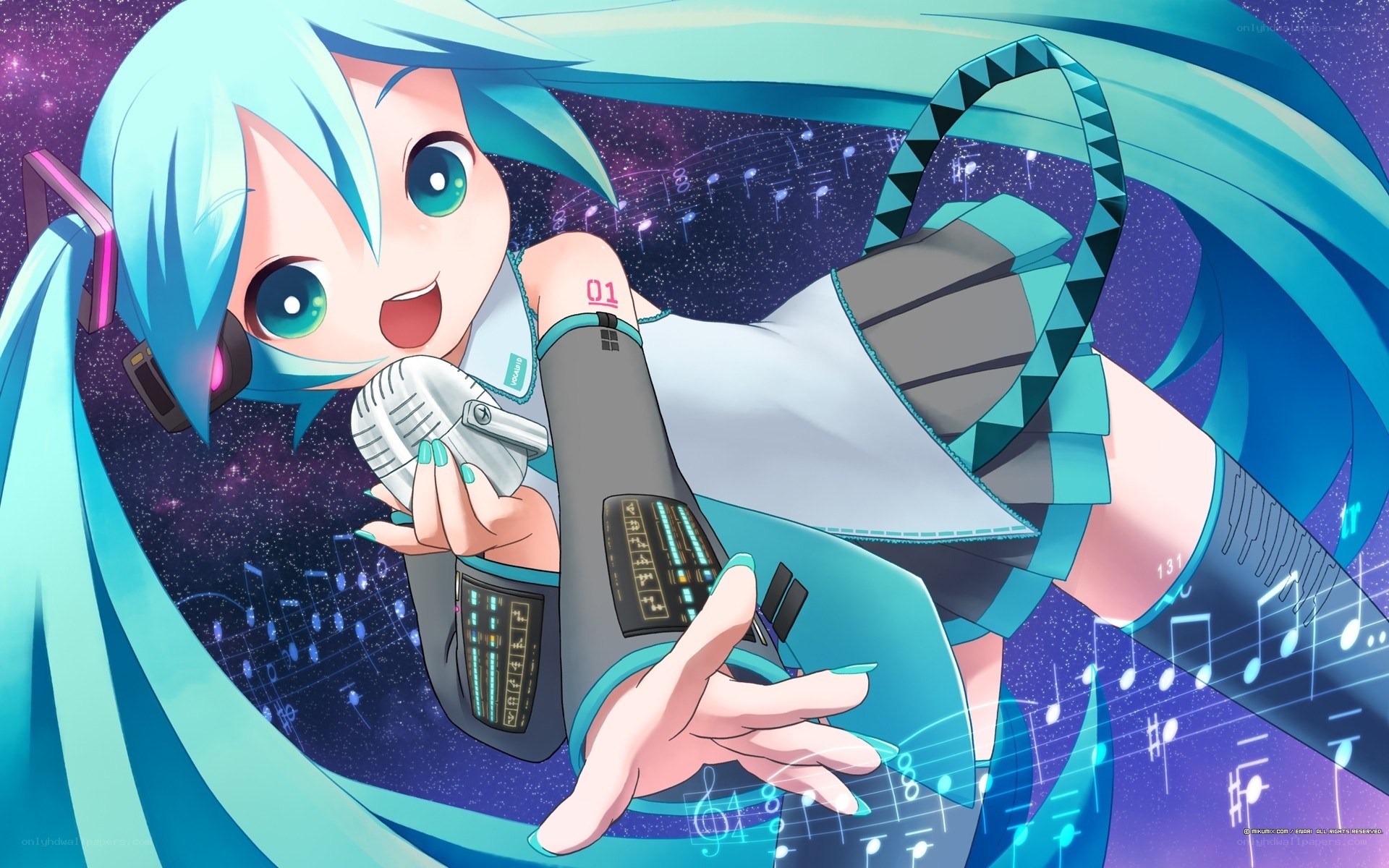 Miku singing in space
