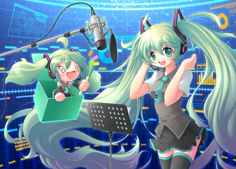 Miku singing in studio