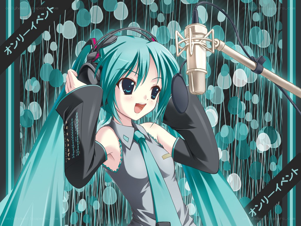 Miku singing in studio