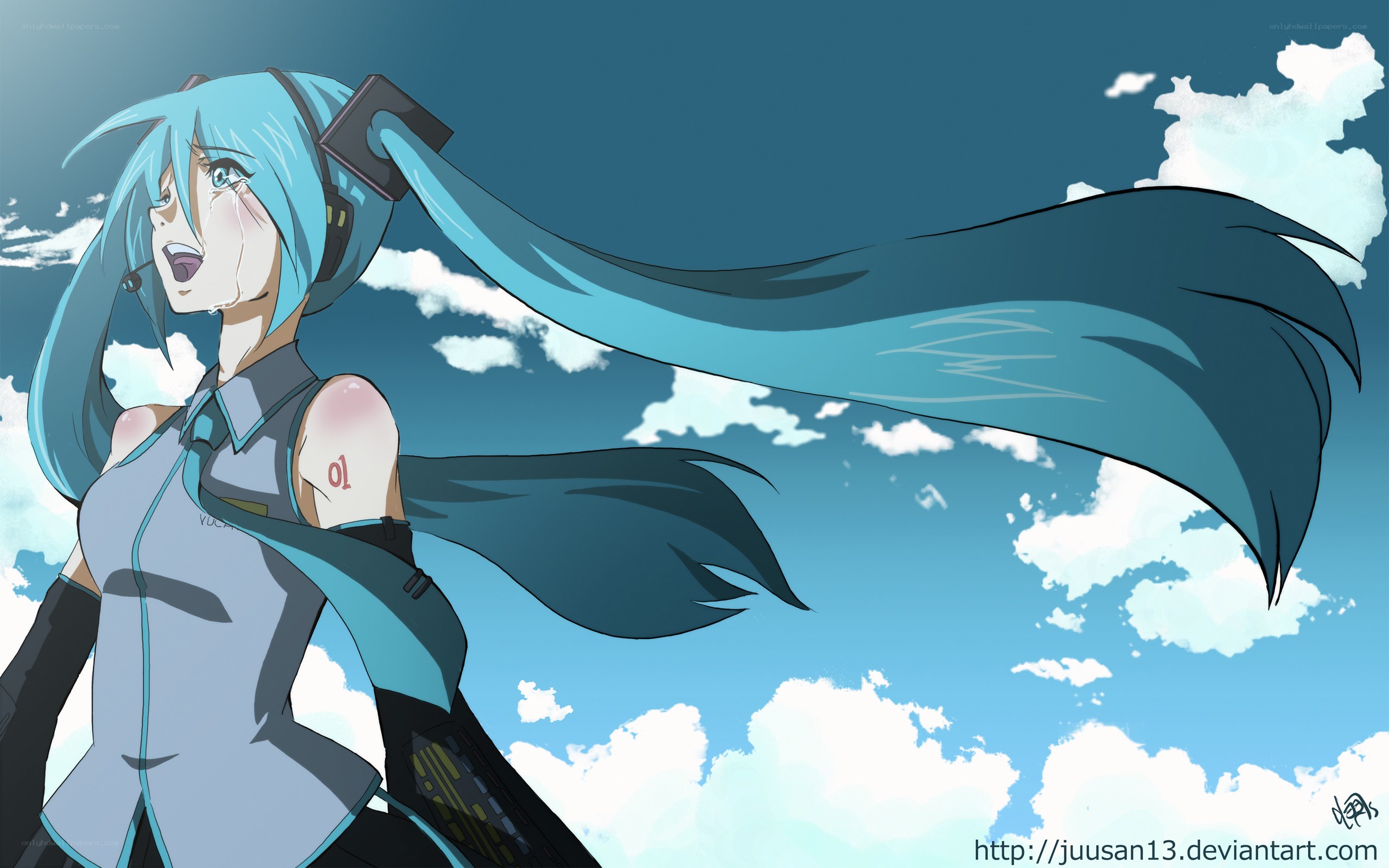 Miku singing in the sky