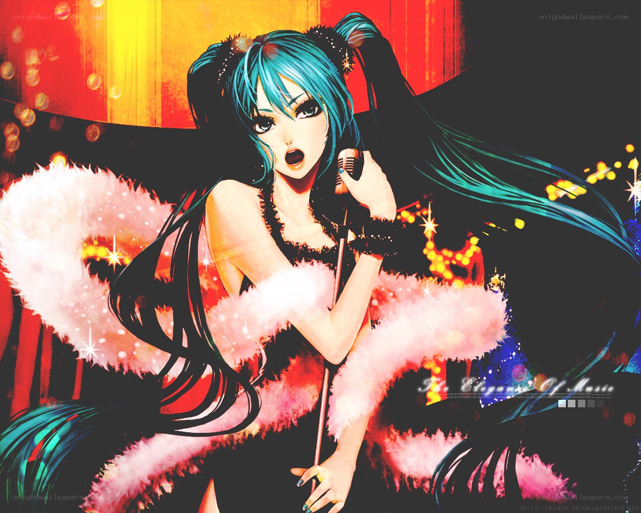 Miku singing on stage