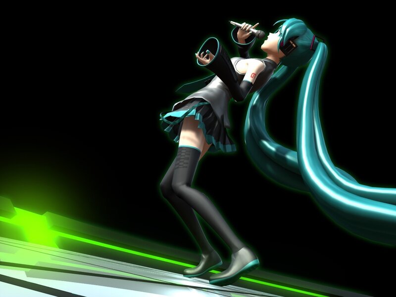 Miku singing on stage