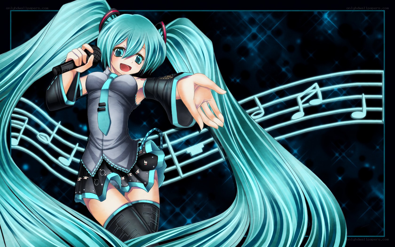 Miku singing on stage