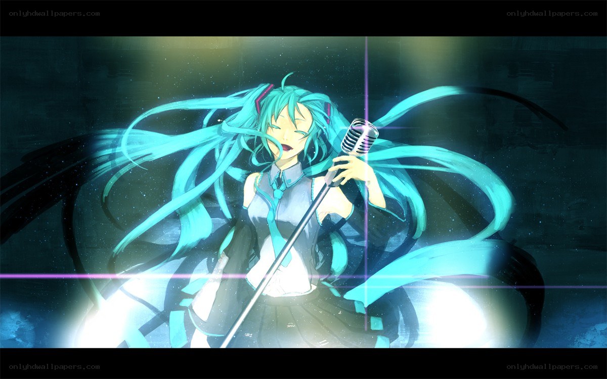 Miku singing on stage
