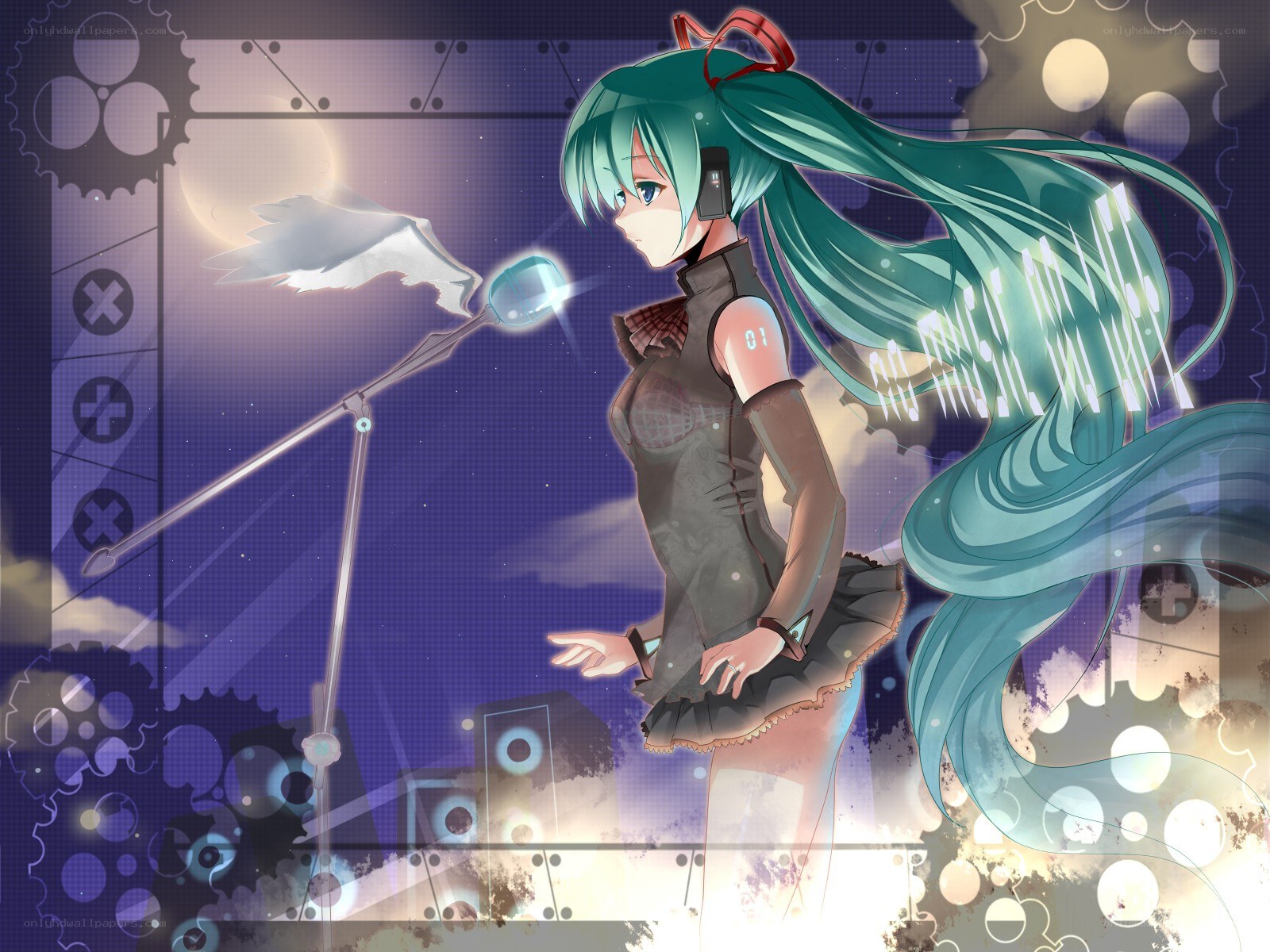 Miku singing on stage