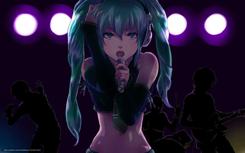 Miku singing on stage