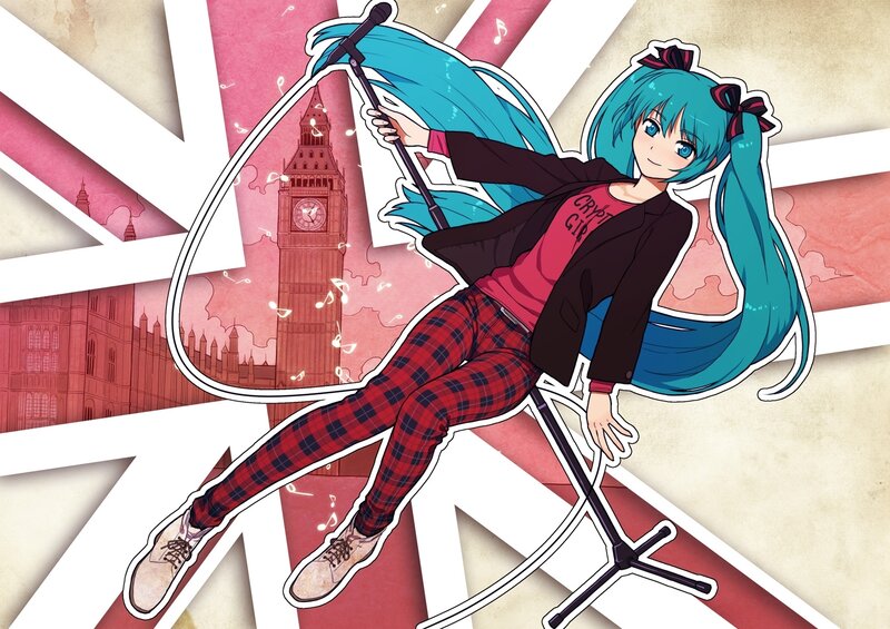 Miku singing with Big Ben