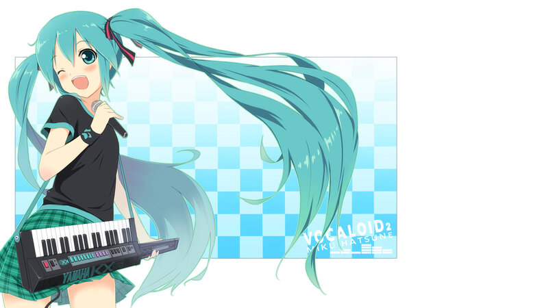 Miku singing with keyboard