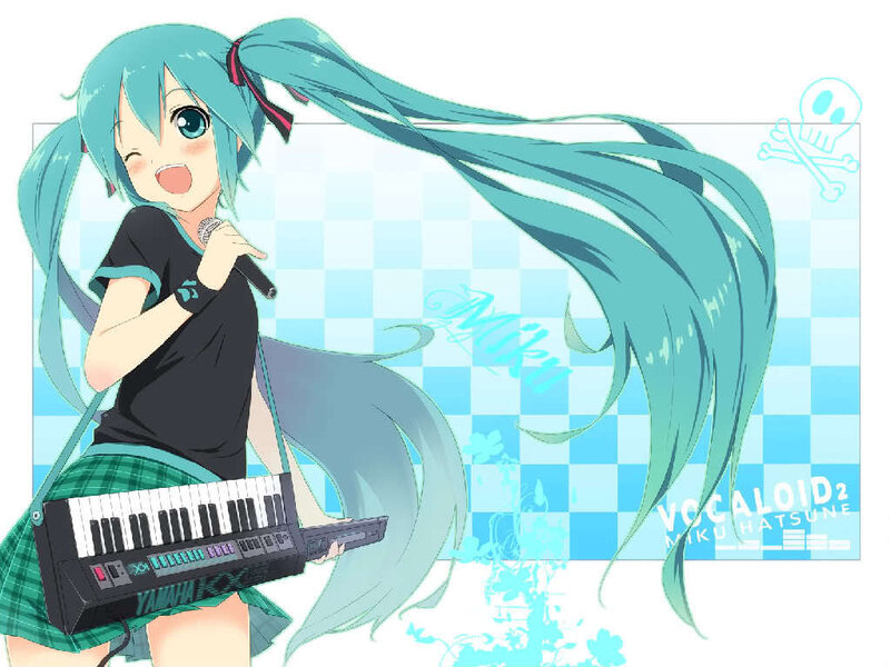 Miku singing with keyboard