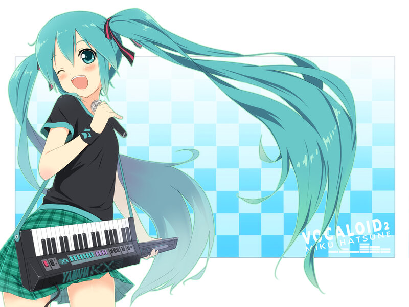 Miku singing with keyboard