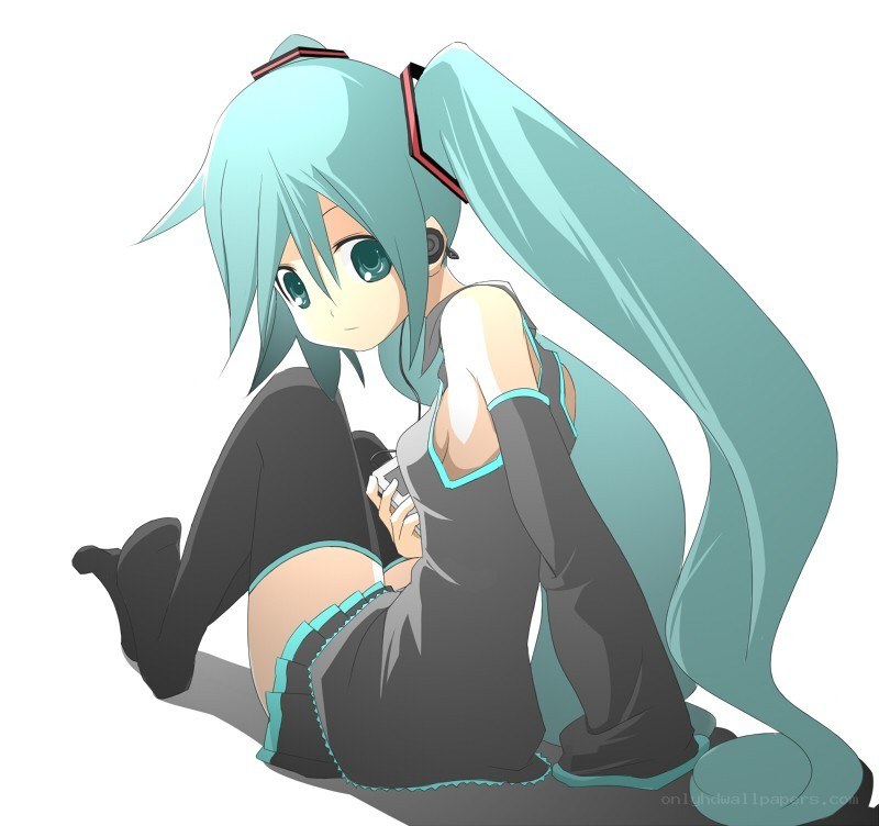 Miku sitting on the floor