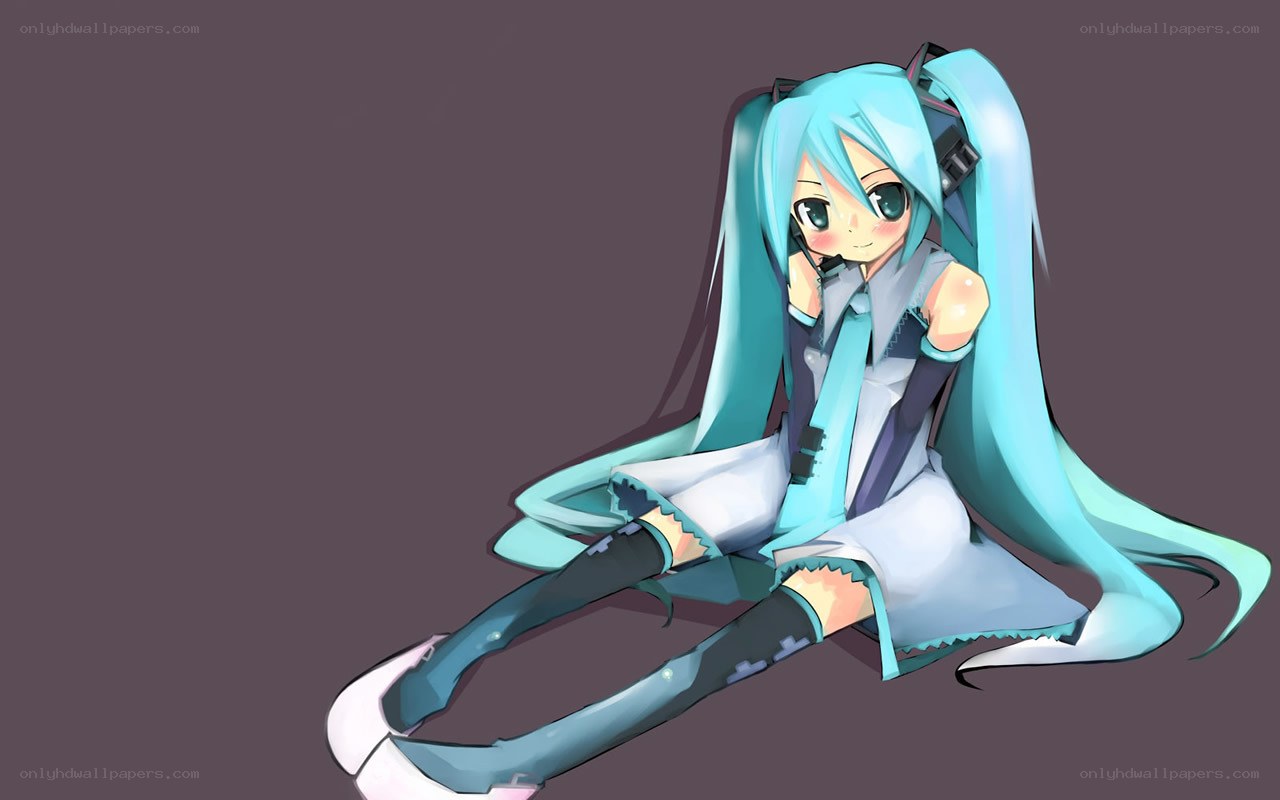 Miku sitting on the floor