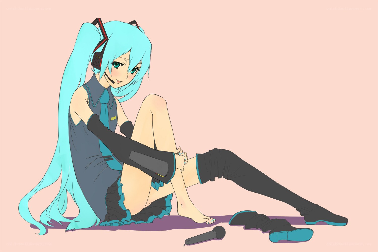 Miku sitting on the floor