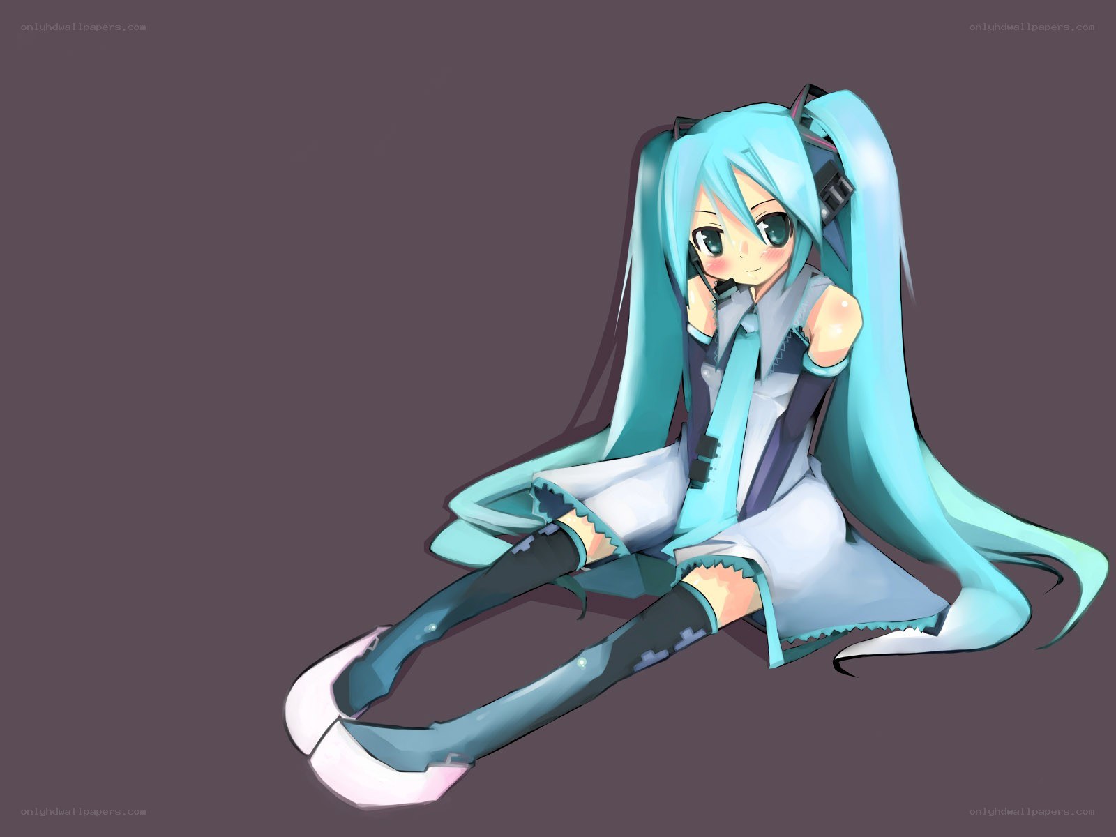 Miku sitting on the floor