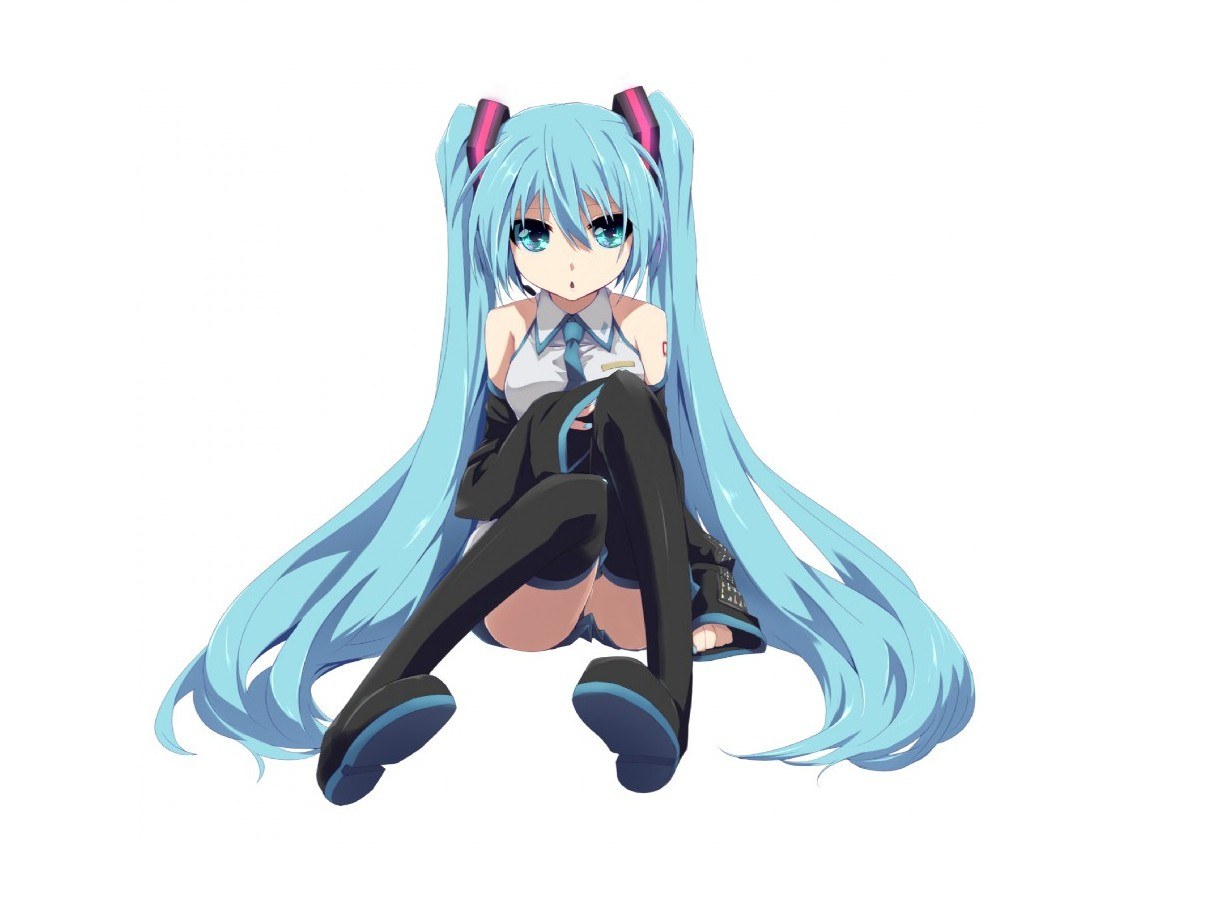 Miku sitting on the floor