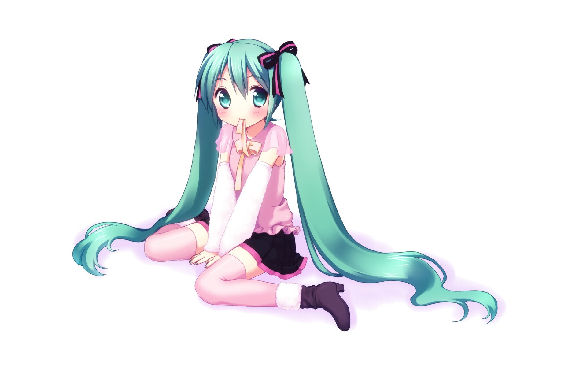 Miku sitting on the floor