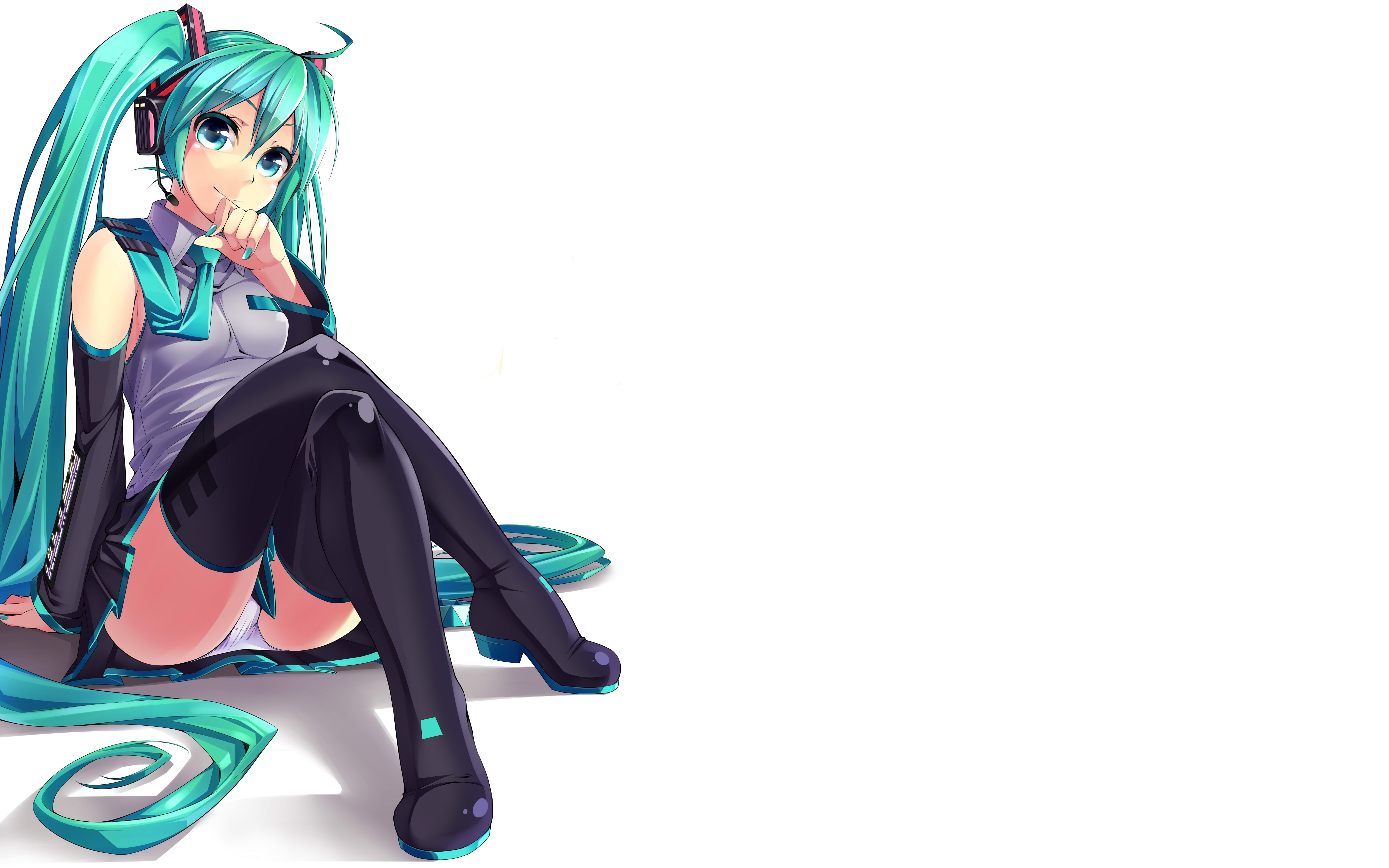 Miku sitting on the floor
