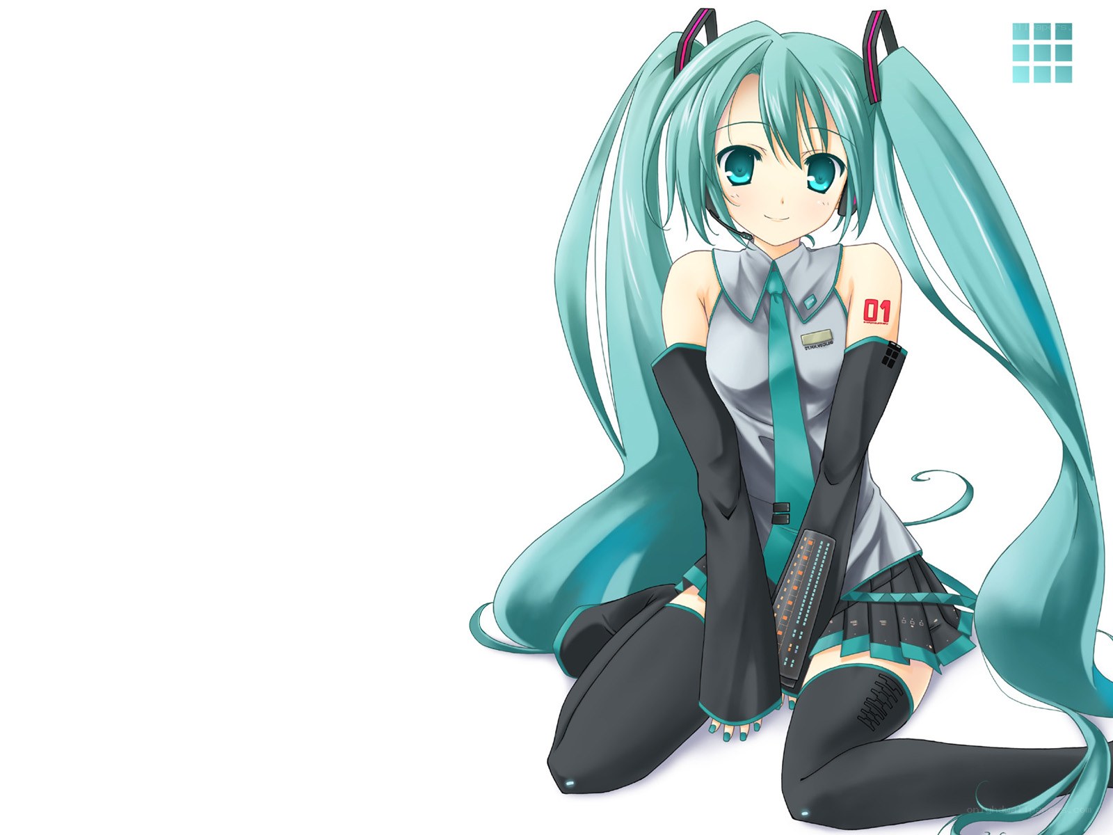 Miku sitting on the floor