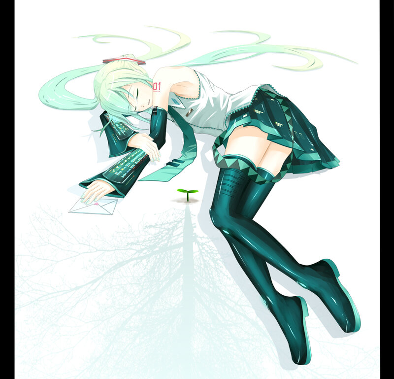 Miku sleeping on the ground