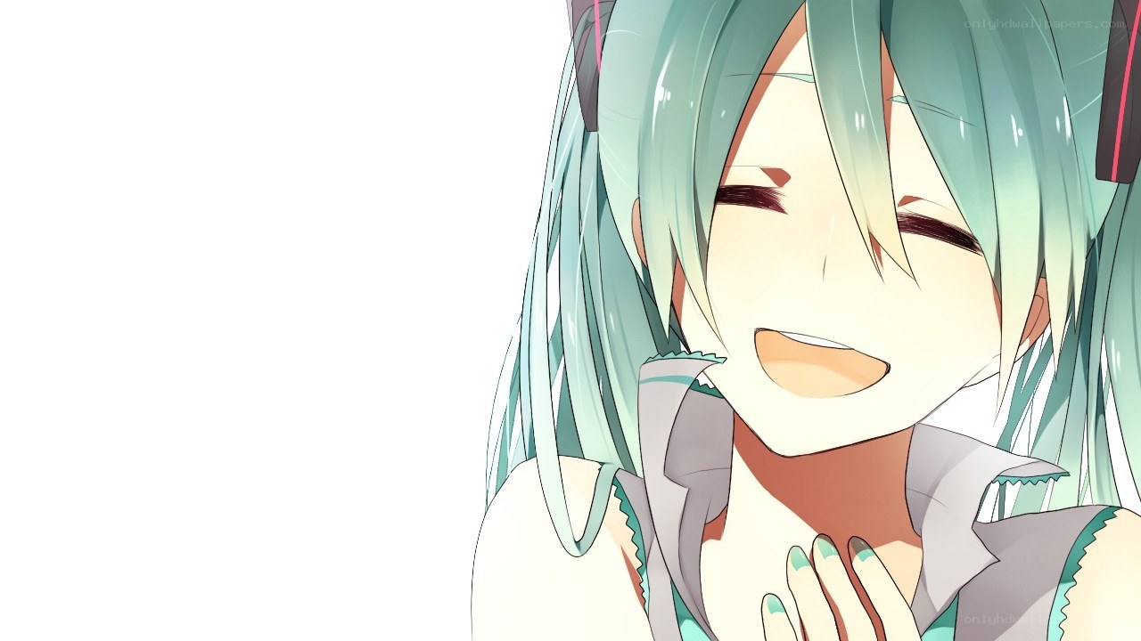 Miku smiling happily