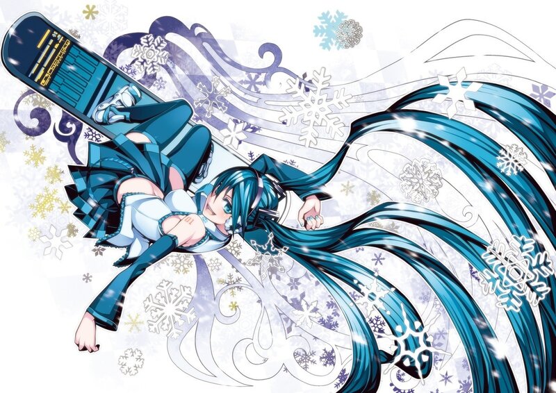 Miku snowboarding art